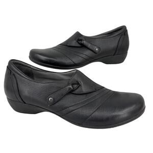 Dansko Franny Loafer Womens Size EU 42 Black Leather Adjustable Slip On